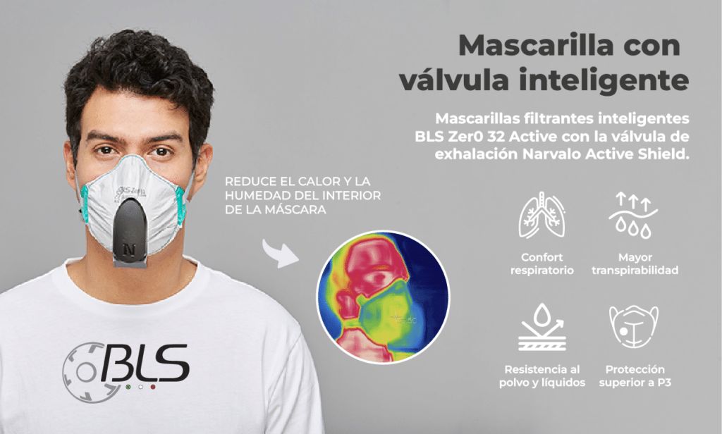 Nueva mascarilla BLS Zer0 con válvula inteligente.