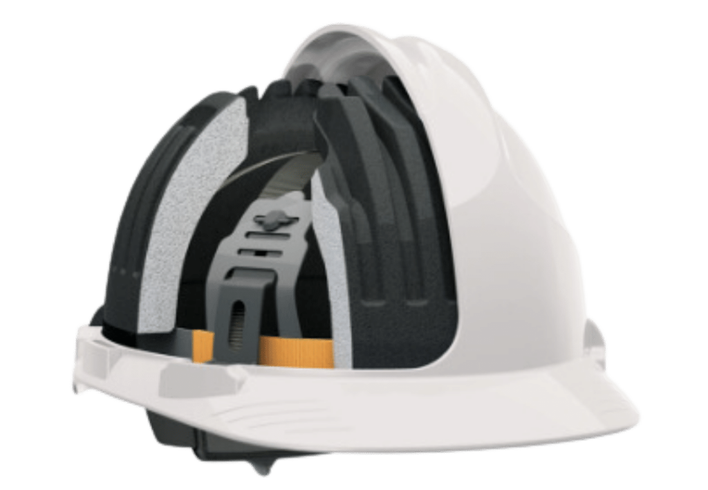 Elementos de un casco de seguridad industrial